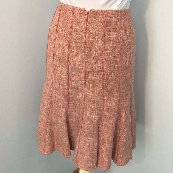 Ann Taylor Trending  Pink Tweed Wool Blend Skirt - Picture 3 of 8